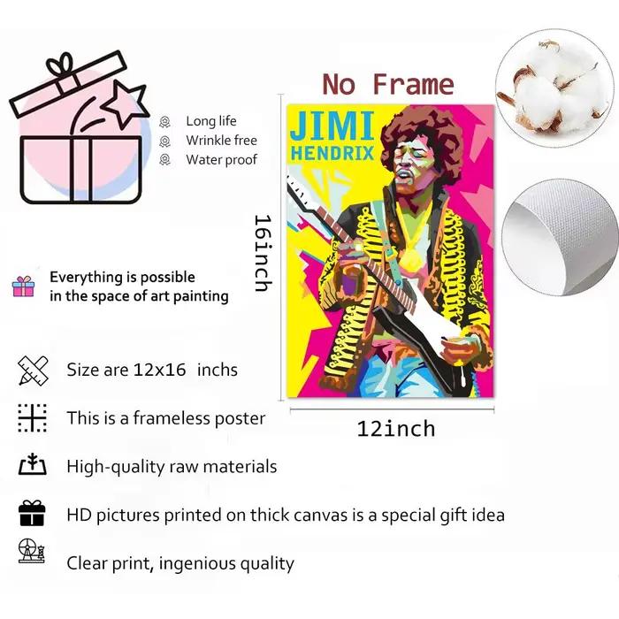 Guitariste j-jimi HendrixS peinture calligraphie HD toile affiche sans plis étanche tous les espaces décoration murale