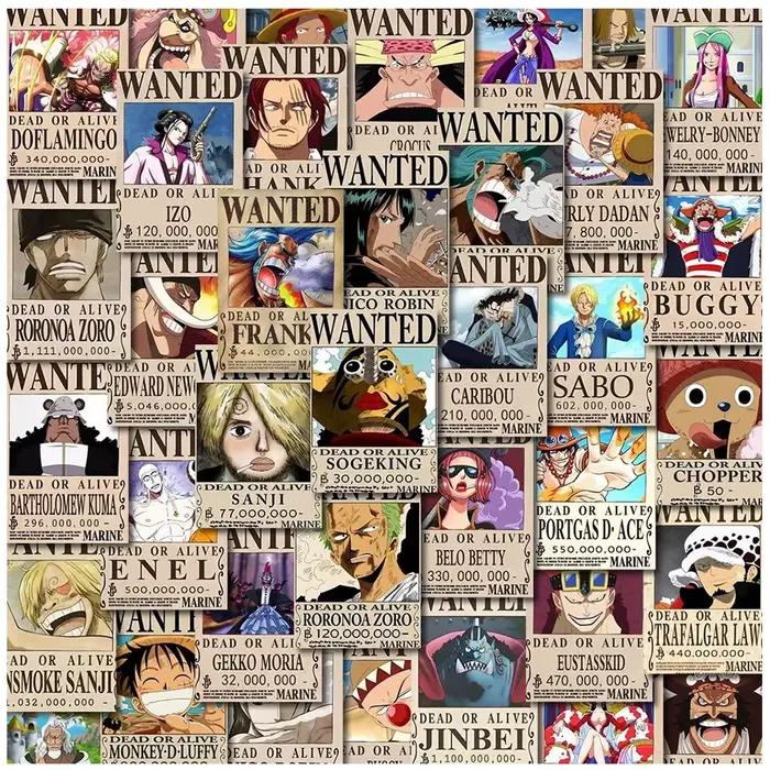 10/30/56 pièces petit Anime une pièce recherché affiches autocollants Cool dessin