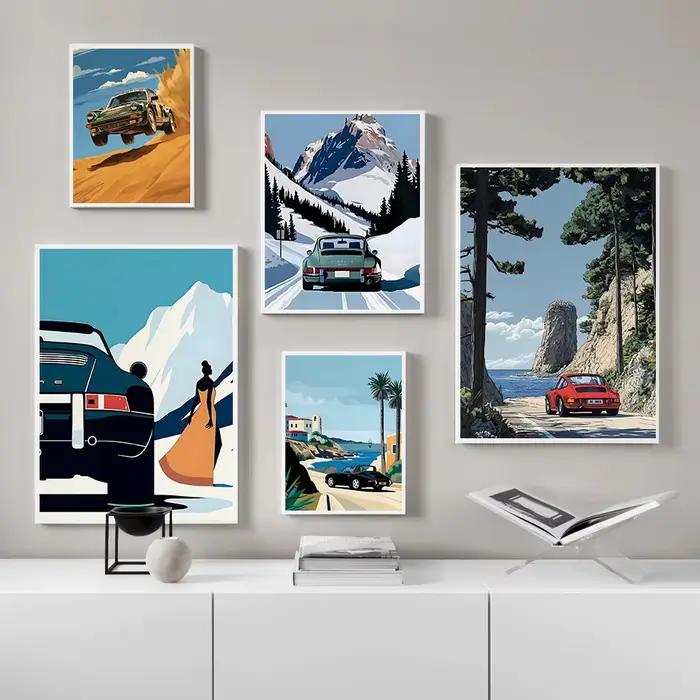 Affiche classique Porsche 911 Alpine Drive