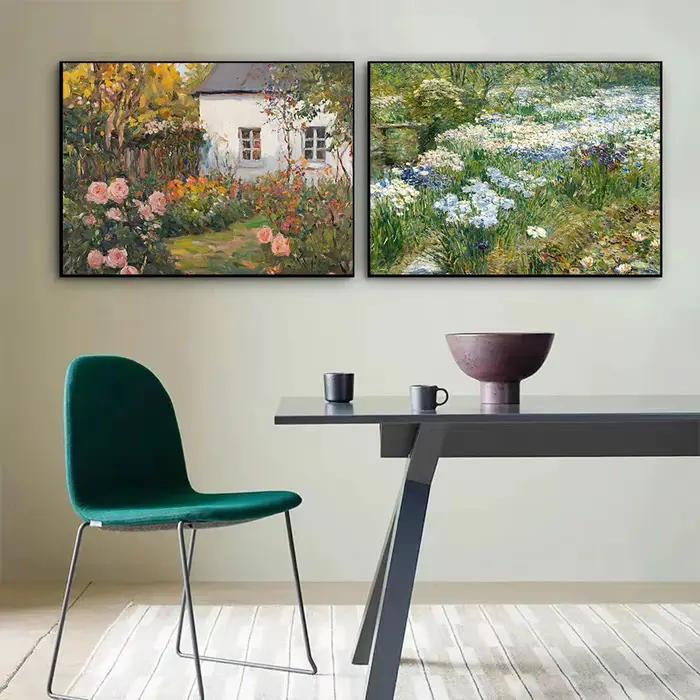 Paysage Floral rétro français inspiré de Monet