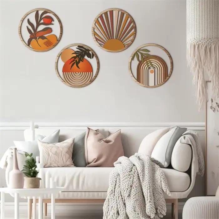 4 pièces mur en bois Art bohème ferme