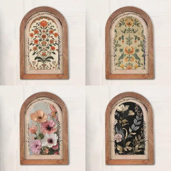 Décoration murale vintage en bois cintrée