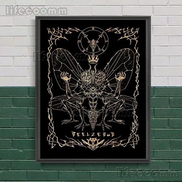 Asmod192.- Affiche sur toile décorative Astaroth Baphomet Beelzebub Paimon SAFArt