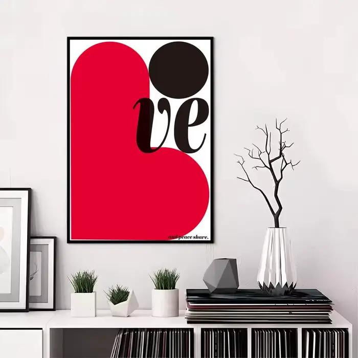 Affiche d'amour rouge pour la saint-valentin