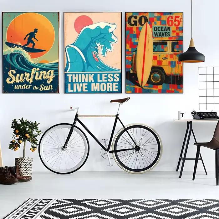 Affiche rétro de surf pour la plage et l'été