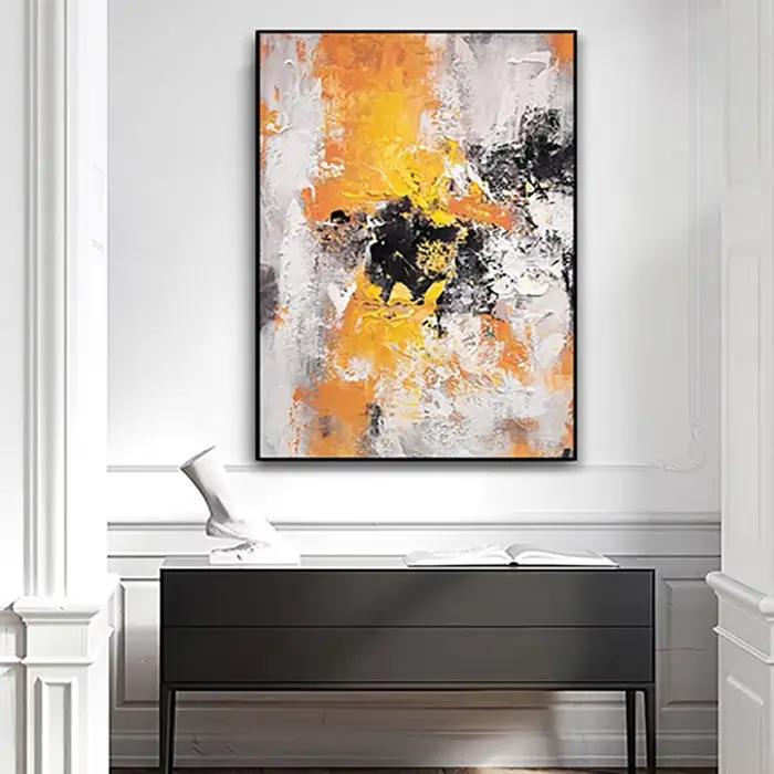 Peinture à l'huile abstraite sur toile faite à la main