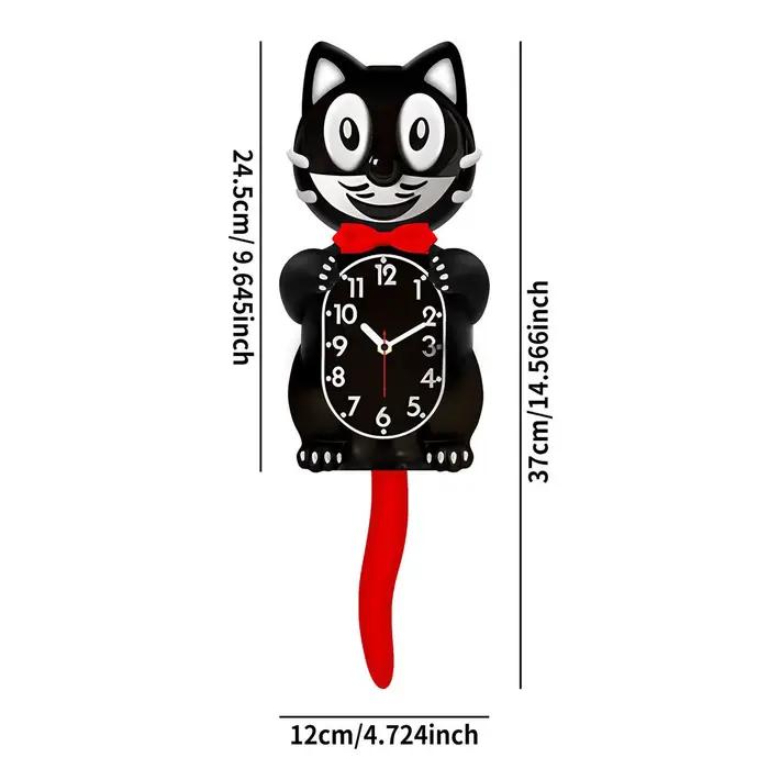 Horloge classique chat mignon avec pendule à queue pivotante