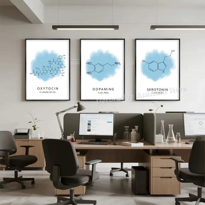 Affiches d'art moléculaire chimique : Dopamine