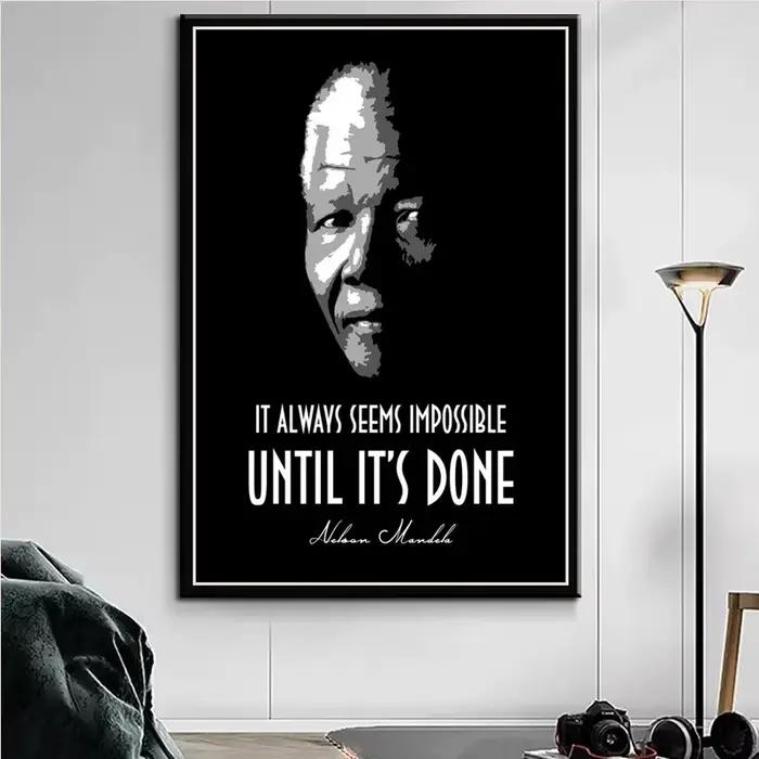 Peinture sur toile de Nelson Mandela