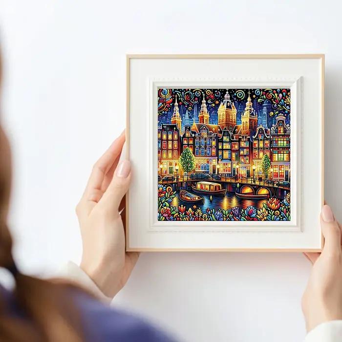 Nouveautés Huacan 2026 : Peinture Diamant Paysage Urbain Nocturne