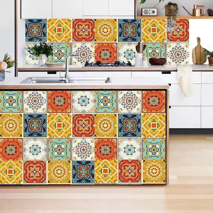 Carrelage de panneaux muraux Peel & Stick – Autocollant mosaïque imperméable et résistant à l'huile de 40cm pour armoire/tiroir (mise à niveau domestique de bricolage)
