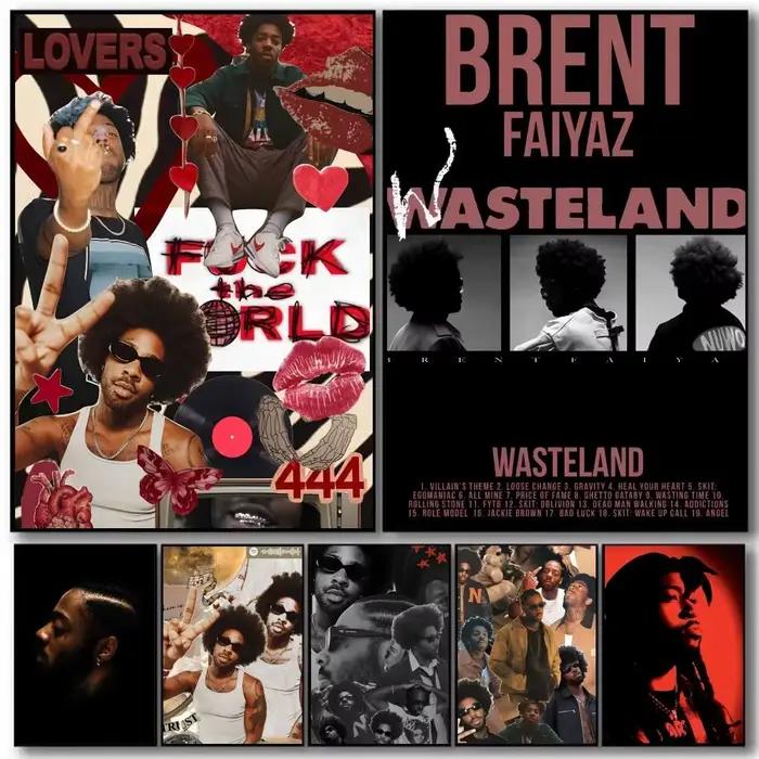 Affiche artistique Singer B-Brent F-Faiyaz avec impressions