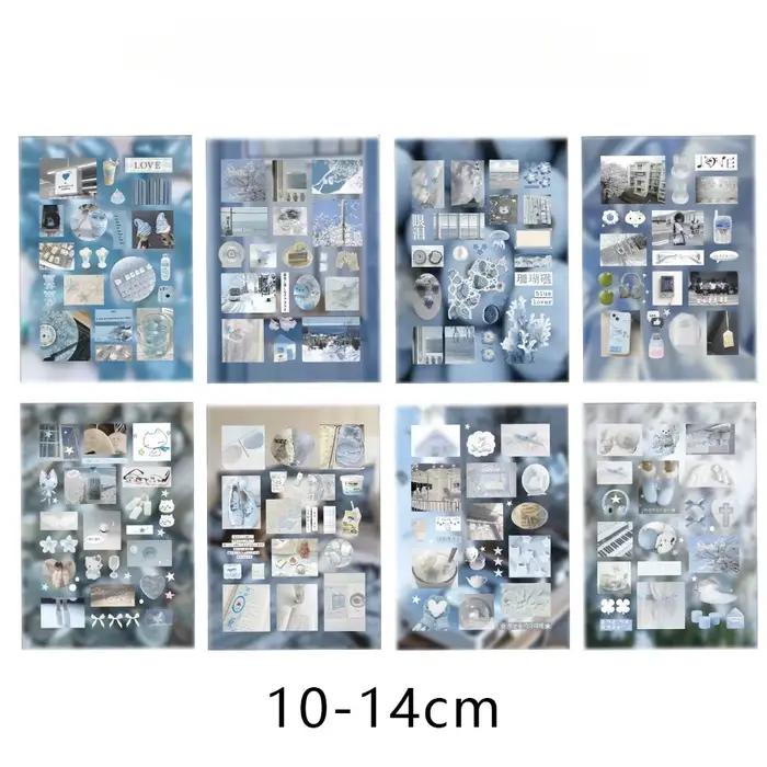 8 pièces autocollants série bleue-décalcomanies décoratives fraîches pour manuels, coques de téléphone et cahiers BulingBulingStickers Store