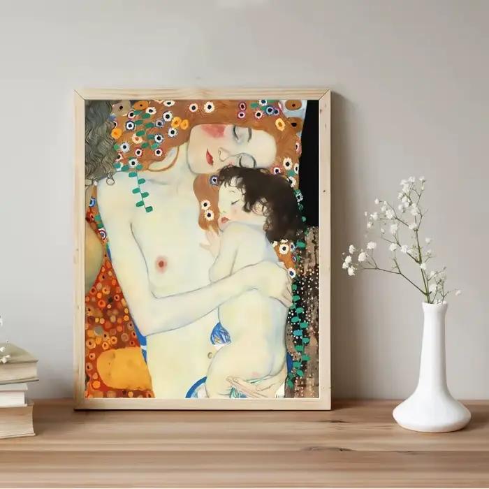 Artiste Gustav Klimt Collection classique le baiser fleurs abstraites paysage toile impression affiche mur Art salon décor à la maison