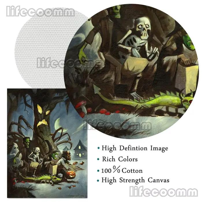 « Trick Or Treat » L'Eerie et Terrifiant Halloween mur Art toile impression enfants qui souhaitent bonbons