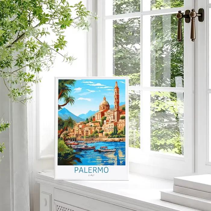 Affiche de voyage en ville d'italie