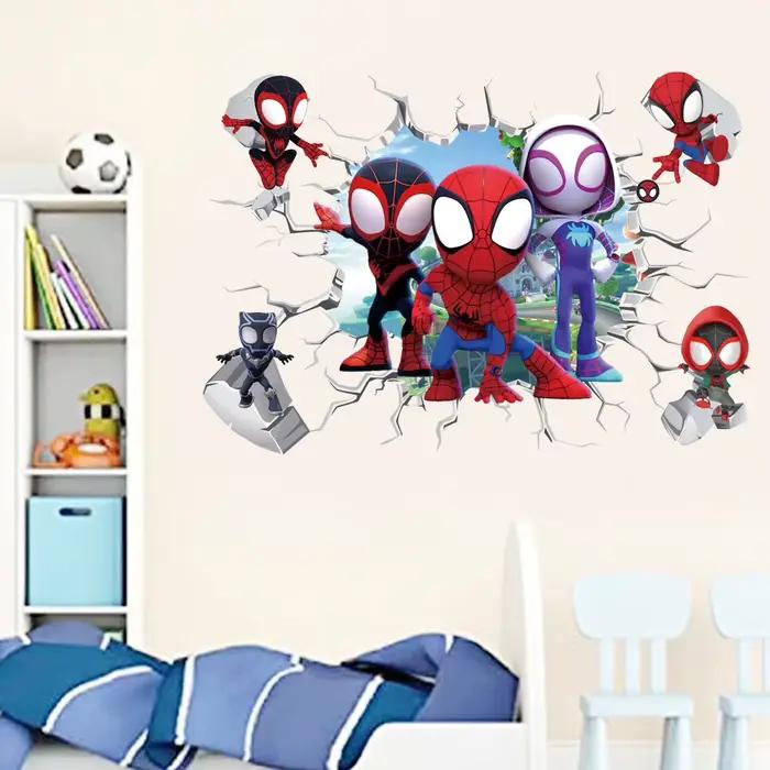 Dessin animé mignon mini Spiderman Super héros Stickers muraux pour chambre d'enfants décoration maison