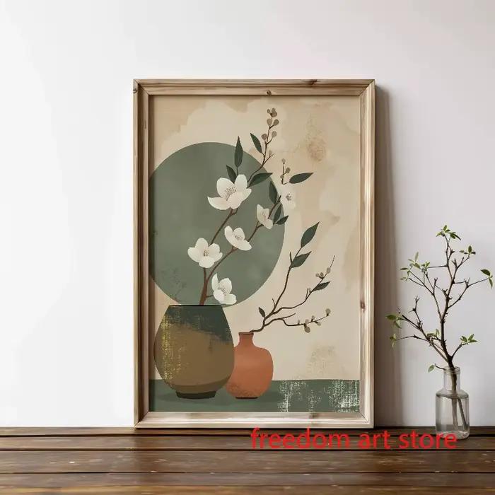 Affiche d'art minimaliste Zen de Style japonais bonsaï Beige Wabi Sabi Japandi, peinture sur toile, imprimés muraux, image pour décoration de chambre et de maison