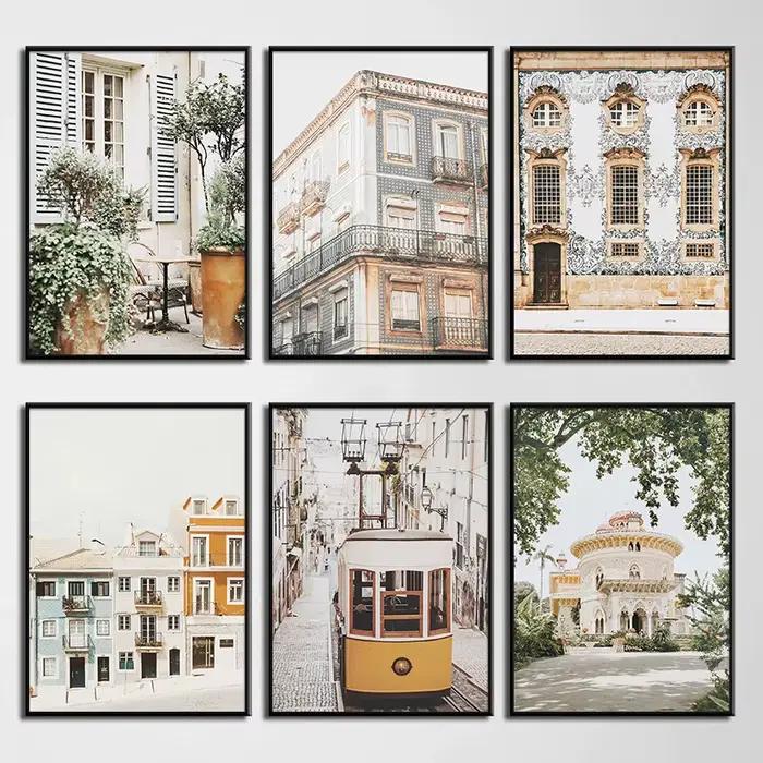 Affiche de paysage de voyage européen du Portugal