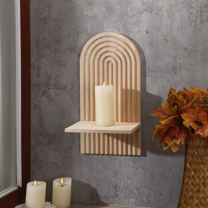 Boho étagères en bois pour mur décoratif livre étagère murale flottante pour salon salle de bain chambre