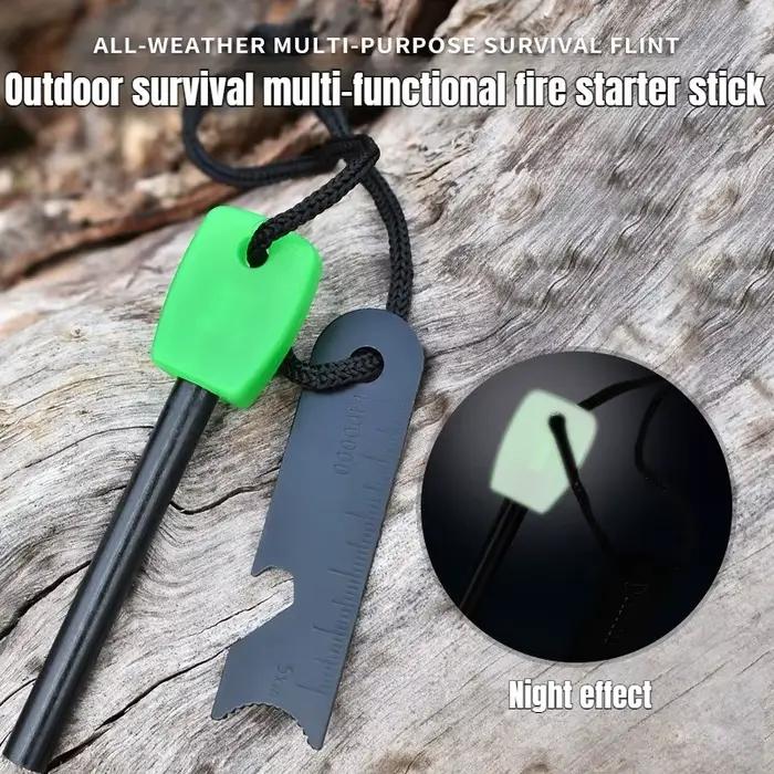 Allume-feu de survie en plein air |   Outil multifonction à manche en bois, bâton de feu lumineux et étanche pour le camping, la randonnée et l'aventure