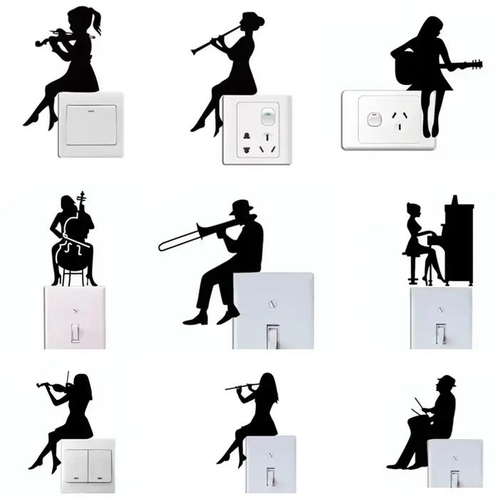 Autocollant mural en vinyle pour interrupteur