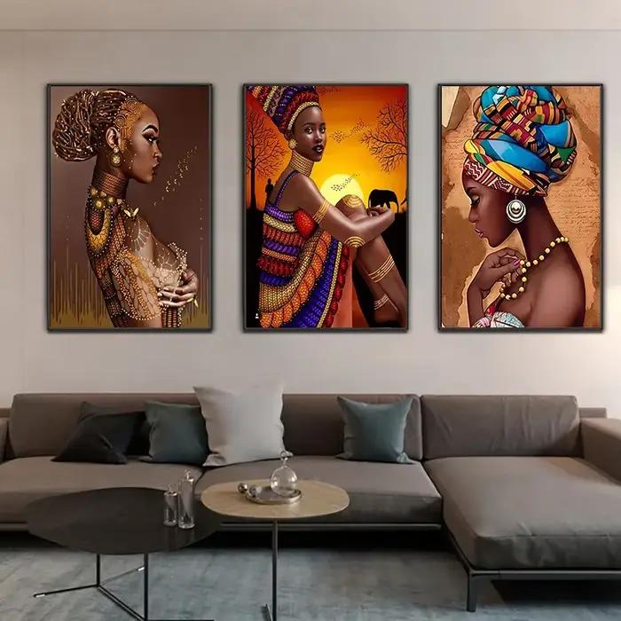 Toile de peinture de femme africaine