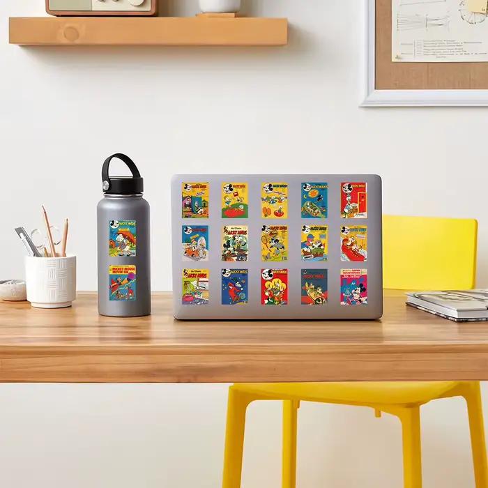 10/50 pièces ‌ Autocollants de dessin animé Style affiche Disney rétro