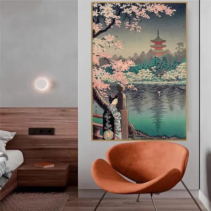 Affiche traditionnelle japonaise rétro ukiyo-e