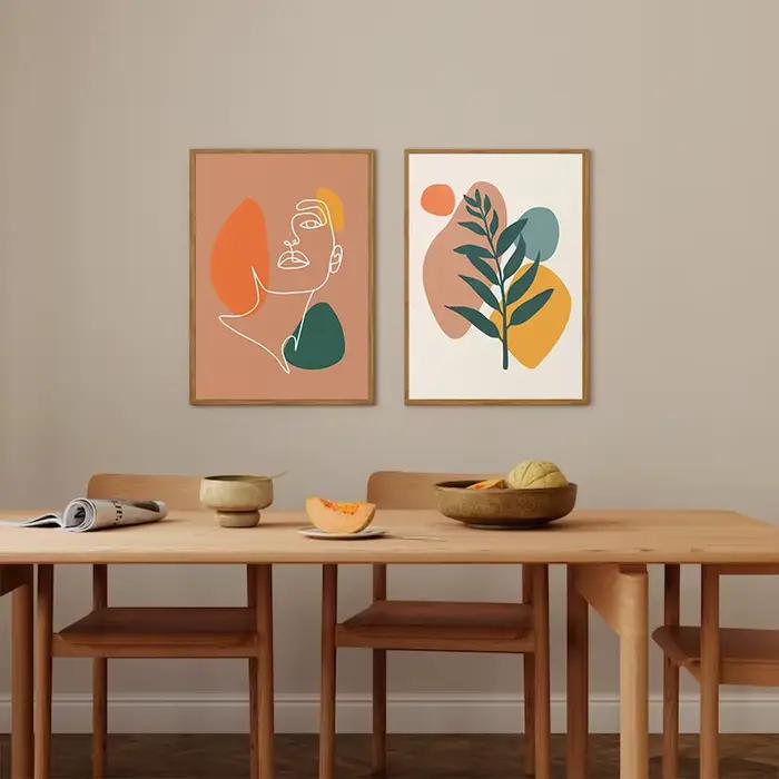 Peinture sur toile bohème minimaliste