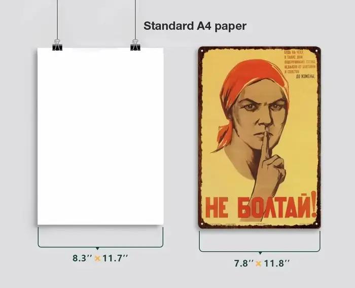 Vintage Russian Propaganda The Space Race Aluminium Signs Poster