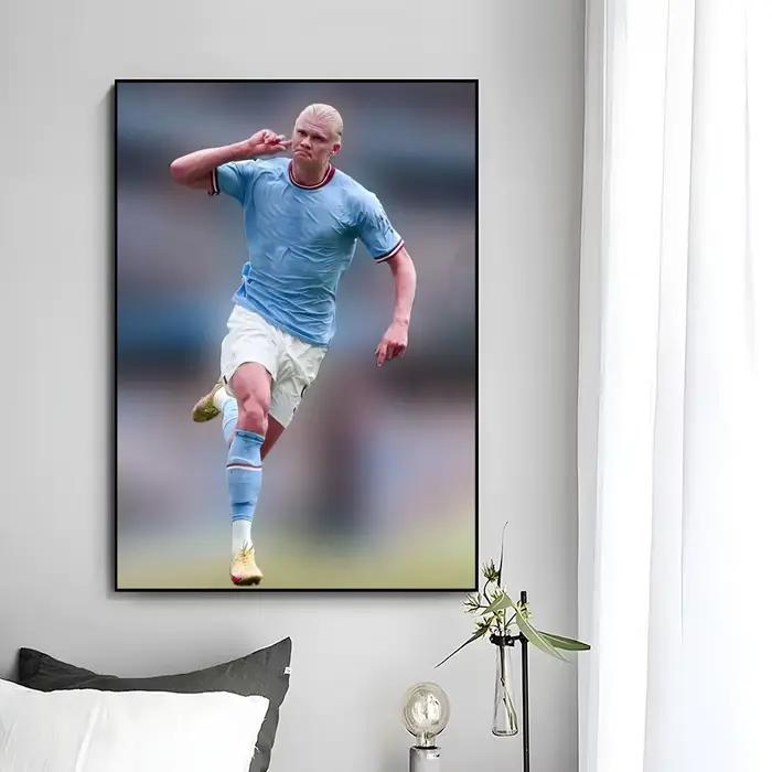 Affiche de l'étoile du football Erling Haaland, impression d'art mural, peinture murale décorative, décoration de la maison, cadeau non encadré