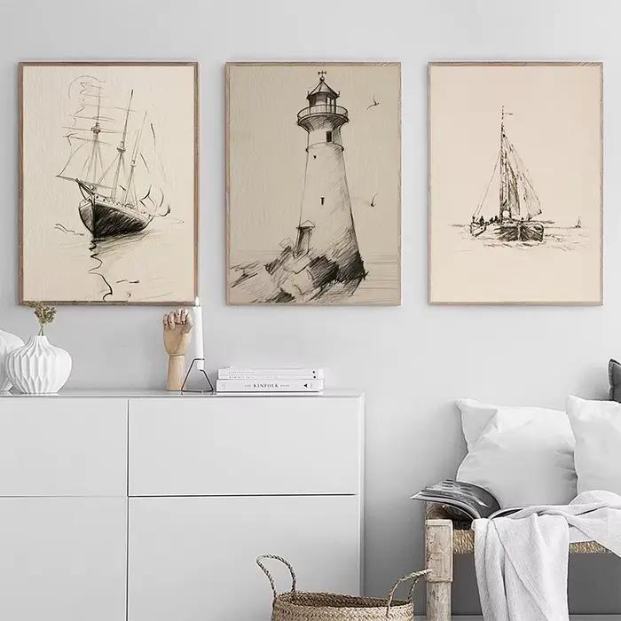 Affiche d'art vintage sur toile imprimée