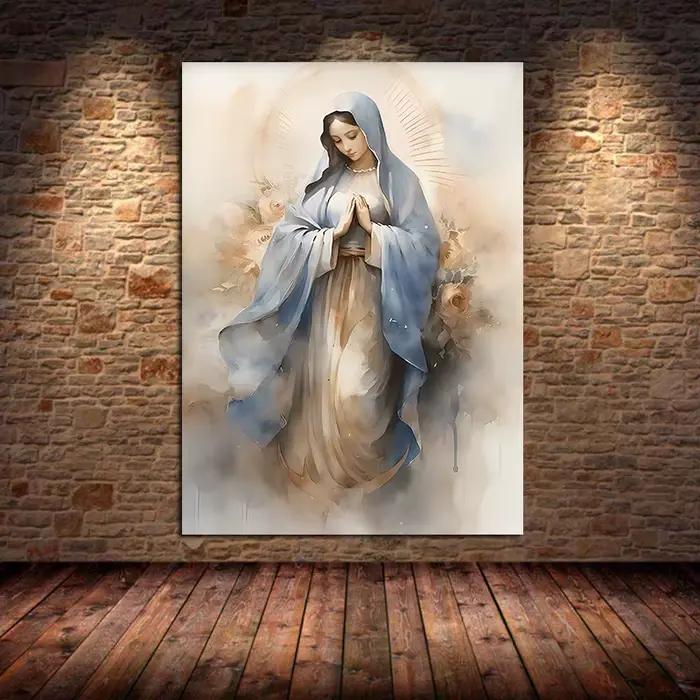 Affiche d'art de la Sainte Vierge Marie avec l'enfant