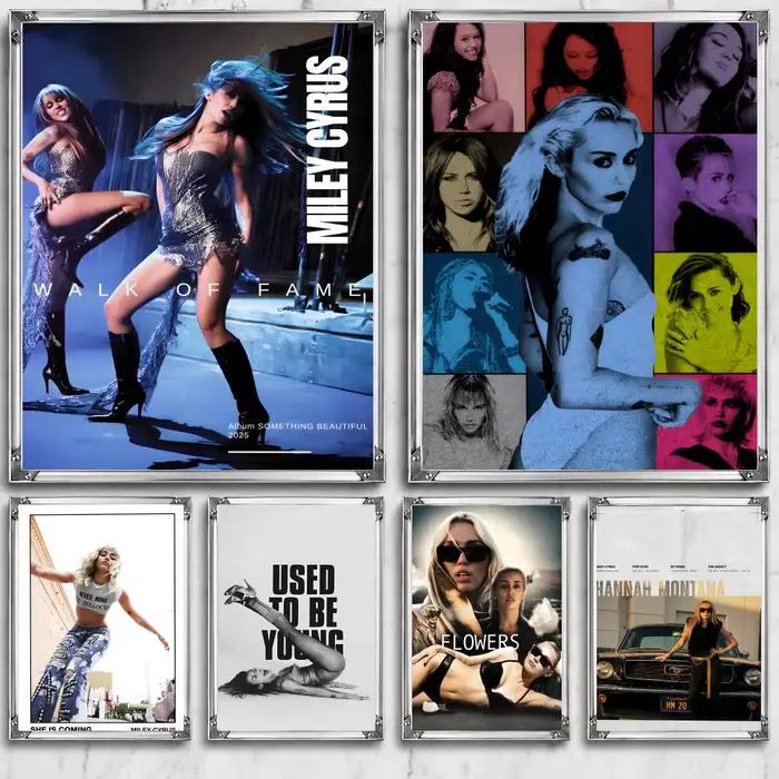 Affiche autocollante de la chanteuse M-Miley C-Cyrus