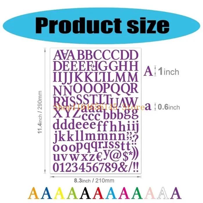 5ASD 12 feuilles lettres multicolaires Autocollant pour le scrapbooking Decors Letter Sticker