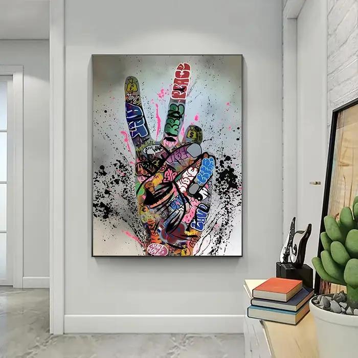 Affiche d'art Mural avec gestes de Graffiti de rue