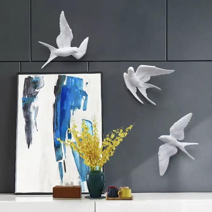 Autocollant mural 3D oiseaux en résine