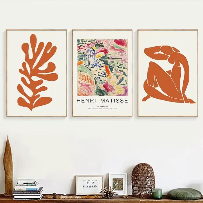 Peinture sur toile abstraite avec ligne d'henry Matisse, minimaliste, affiche Vintage, images murales pour décoration de maison