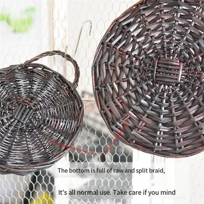 ABKW - Panier mural en osier naturel pour fleurs