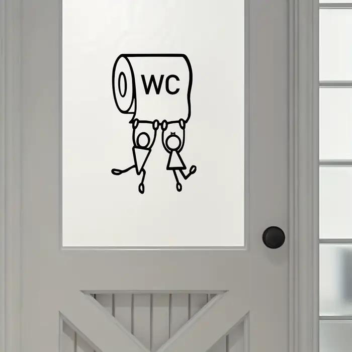 Autocollants de dessin animé « WC » - Art mural humoristique pour les toilettes