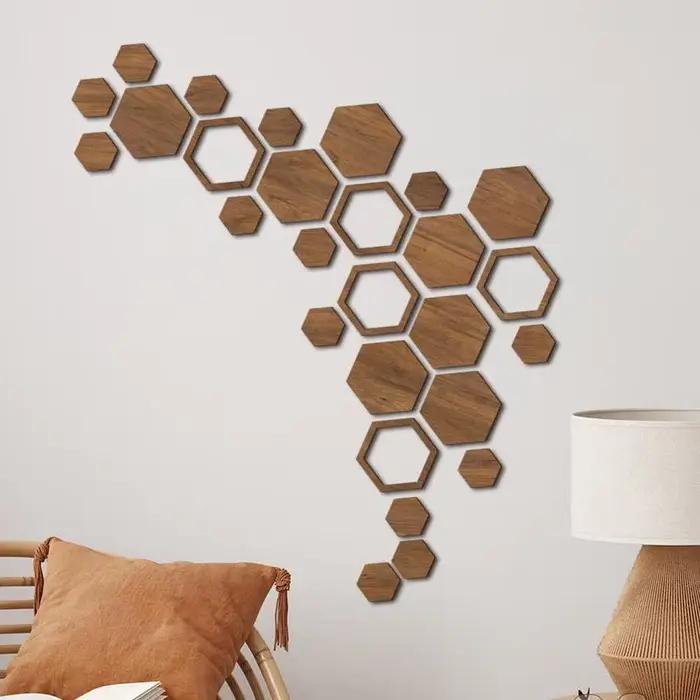 Décorations murales hexagonales 27 pièces