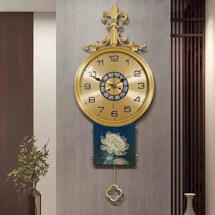 Pendule jeu horloge murale de luxe salon Unique esthétique horloge murale Style classique Orologio Da Parete décoration accessoires