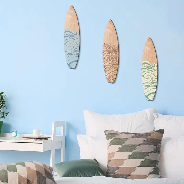 Décoration murale de planche de surf en bois