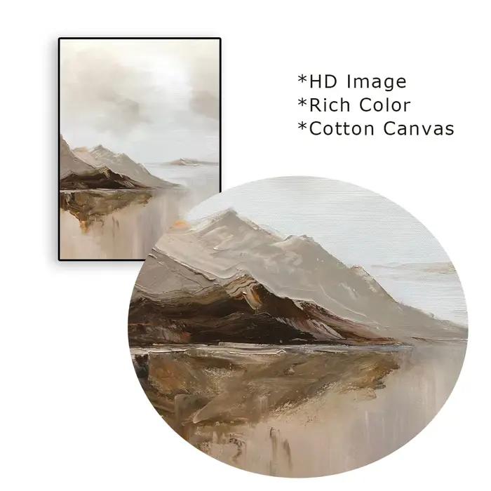 Grande affiche de peinture abstraite beige