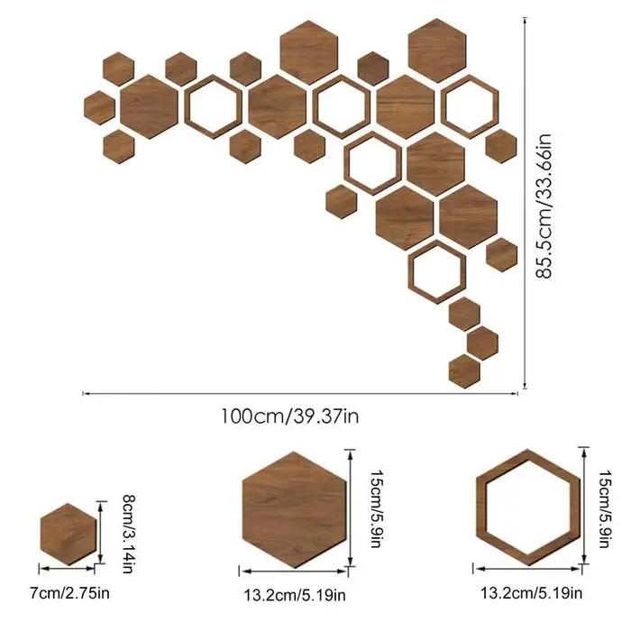 Décorations murales hexagonales 27 pièces