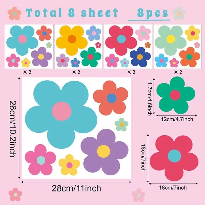 Stickers muraux de fleurs fantastiques colorées – Autocollant