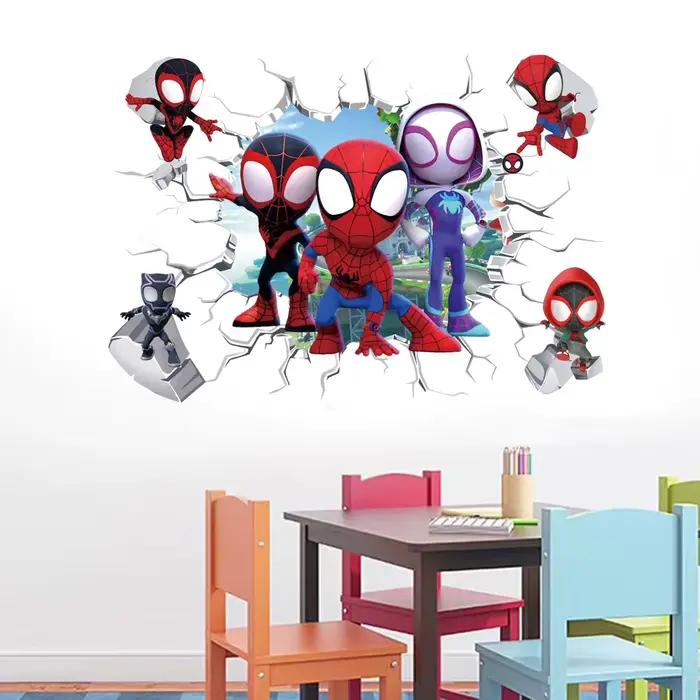 Dessin animé mignon mini Spiderman Super héros Stickers muraux pour chambre d'enfants décoration maison