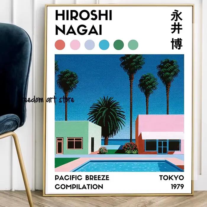 Affiches d'art de plage Vaporwave