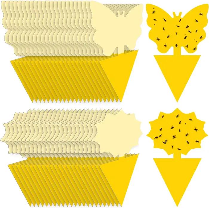 Landisun pièges à mouches à fruits pièges à moucherons pour champignons pour intérieur-extérieur jaunes fruits-mouches pièges collants plantes insectes volants pièges à insectes